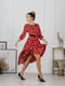 Сукня А-силуету теракотового кольору в квітковий принт | 5919965 | фото 2
