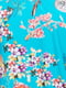 Блуза бирюзового цвета в цветочный принт | 5918877 | фото 2