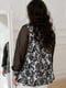 Блуза чорно-біла з візерунком | 5918887 | фото 2