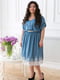 Сукня А-силуету блакитна з декором | 5918966 | фото 2