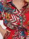 Платье А-силуэта красное в цветочный принт | 5918980 | фото 4