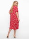 Платье А-силуэта красное в цветочный принт | 5919094 | фото 3