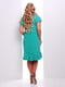 Платье А-силуэта бирюзового цвета в горошек | 5919154 | фото 2