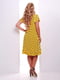 Сукня А-силуету гірчичного кольору в горошок | 5919155 | фото 2