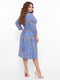 Платье А-силуэта голубое в цветочный принт | 5919167 | фото 3
