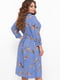 Платье А-силуэта голубое в цветочный принт | 5919167 | фото 6