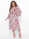 Платье А-силуэта розовое в цветочный принт | 5919185 | фото 2