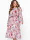 Платье А-силуэта розовое в цветочный принт | 5919185 | фото 5