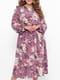 Сукня А-силуету бузкового кольору в квітковий принт | 5919186