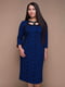 Платье-футляр синее с узором | 5919189 | фото 2