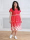 Сукня А-силуету червона з принтом | 5919201 | фото 2