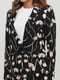 Жакет черный с цветочным принтом | 5921841 | фото 3