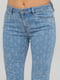Капри голубые с принтом джинсовые | 5921935 | фото 3