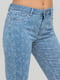 Капри голубые с принтом джинсовые | 5921935 | фото 4