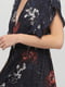 Платье А-силуэта темно-синее в горох с цветочным принтом | 5922050 | фото 4