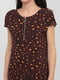 Блуза коричневая с анималистическим принтом | 5922178 | фото 3