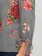Блуза клетчатая с цветочным принтом | 5922260 | фото 4