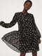 Сукня А-силуету чорна з принтом | 5923290 | фото 3