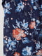 Блуза синяя с цветочным принтом | 5923517 | фото 2