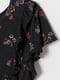Платье А-силуэта черное с цветочным принтом | 5923801 | фото 2