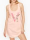 Платье-туника розовое с принтом домашнее | 5925257