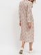 Платье А-силуэта бежевое в цветочный принт | 5879421 | фото 4