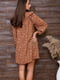 Сукня-сорочка теракотового кольору в принт | 5932527 | фото 4
