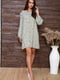 Платье-рубашка оливкового цвета в принт | 5932532 | фото 2