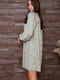 Платье-рубашка оливкового цвета в принт | 5932532 | фото 3