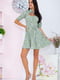 Платье А-силуэта оливкового цвета в принт | 5932539 | фото 2