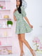 Платье А-силуэта оливкового цвета в принт | 5932539 | фото 4