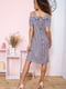 Платье А-силуэта серо-розовое в полоску | 5932544 | фото 4
