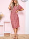 Платье А-силуэта темно-розовое в клетку | 5932548 | фото 2