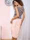 Платье А-силуэта персикового цвета в принт | 5932564 | фото 5