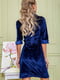 Платье А-силуэта темно-синее | 5932632 | фото 4