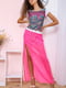 Платье А-силуэта розовое в принт | 5932642 | фото 2
