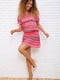 Платье А-силуэта розовое в полоску | 5932711 | фото 2