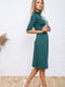 Платье А-силуэта темно-зеленое | 5932743 | фото 3