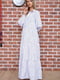 Платье А-силуэта белое в горошек | 5932758 | фото 2