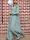 Платье А-силуэта оливкового цвета в горошек | 5932759 | фото 2
