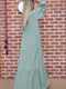 Платье А-силуэта оливкового цвета в горошек | 5932759 | фото 3