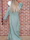 Платье А-силуэта оливкового цвета в горошек | 5932759 | фото 4