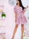 Платье А-силуэта розовое в принт | 5932774 | фото 2