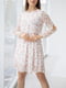Платье А-силуэта белое в принт | 5595945 | фото 3