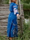 Платье-вышиванка синее | 5934085 | фото 3