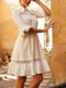Платье А-силуэта молочного цвета | 5934268 | фото 4