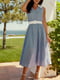 Платье А-силуэта голубое в полоску | 5934269 | фото 2