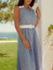 Платье А-силуэта голубое в полоску | 5934269 | фото 3