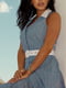 Платье А-силуэта голубое в полоску | 5934269 | фото 4