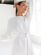 Платье А-силуэта белое с поясом | 5934438 | фото 5